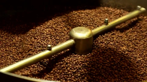 Mixing roasted coffee Stock Footage 56770702