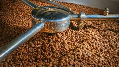 Mixing roasted coffee Stock Photos