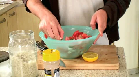 Mixing a Salad Stock Footage 10902666