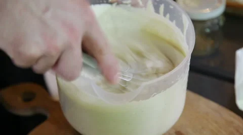 Mixing sauce with wire wisk Stock Footage 41301201
