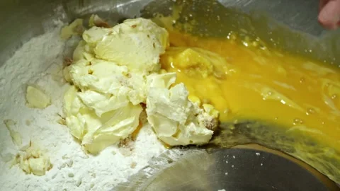 Mixing Scrambled Eggs Stock Footage 300003267