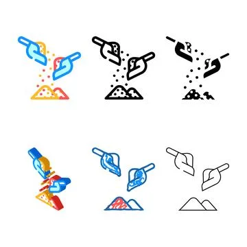 Mixing spices color icon vector styleset Stockillustratie