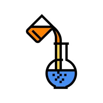 Mixing substances engineer color icon vector illustration Stock Illustration