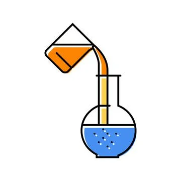Mixing substances engineer color icon vector illustration Stock Illustration