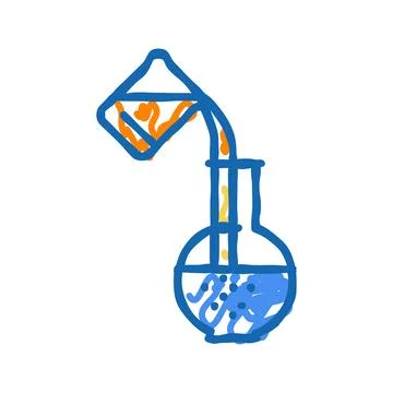 Mixing substances engineer icon doodle illustration 库存插图