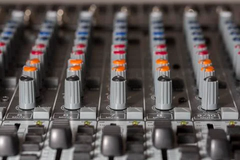 Mixing Table Knobs Stock Photos