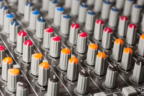 Mixing Table Knobs Stock Photos