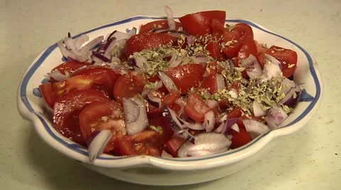 Mixing tomatoes salad. Stock Footage 11146492