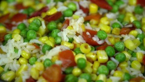 Mixing the vegetable mixture close-up Stock Footage 88156103