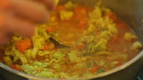 Mixing vegetable sabzi Stock Footage 40889531