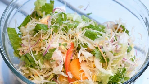 Mixing Vegetable Salad Stock Footage 109516470