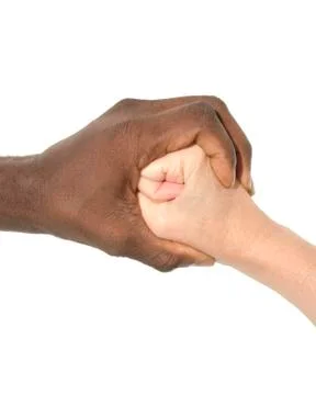 Mixity - Two joint hands symbolizing diversity 스톡 사진
