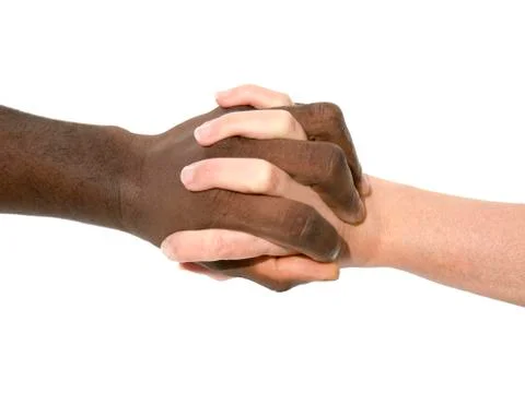 Mixity - Two joint hands symbolizing diversity Stock Photos