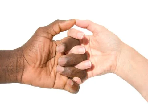 Mixity - Two joint hands symbolizing diversity 스톡 사진