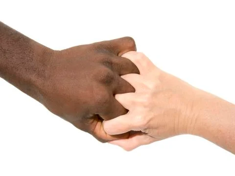 Mixity - Two joint hands symbolizing diversity 스톡 사진