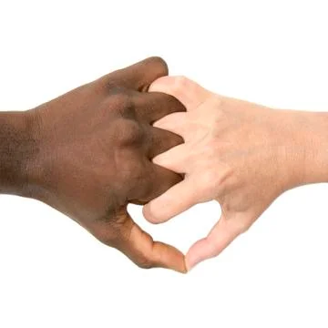 Mixity - Two joint hands symbolizing diversity Stock-Fotos
