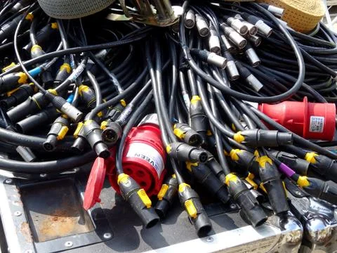 Mixture Of Audio Cables Foto stock