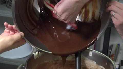 Mixture of chocolate and egg ingredients snow Video stock 57908854