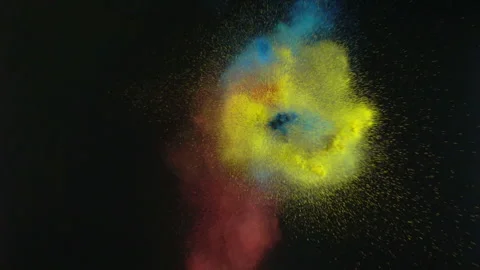 Mixture Of Colored Powder Paints Stock Footage 94324793