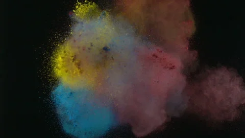 Mixture Of Colored Powder Paints Stock Footage 94324980