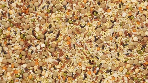 Mixture of different cereals - background. Video stock 143814980