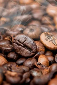 Mixture of different kinds of coffee beans. Coffee Background Stock Photos