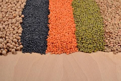Mixture lentils and beans Stock Photos
