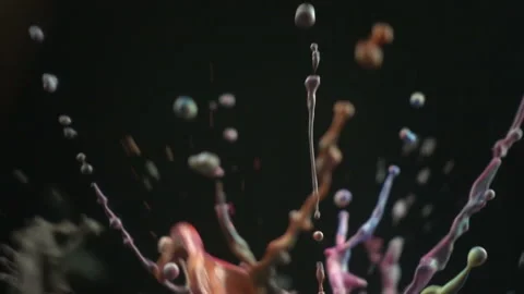Mixture Of Liquid Paints Splashing Stock Footage 94364890