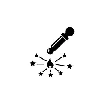 Mixture in Pipette, Magic Drop Flat Vector Icon Stock Illustration