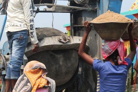 Mixture ready and unload Stock Photos
