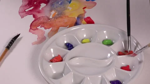 Mixture of several colors gouache Video stock 54133027
