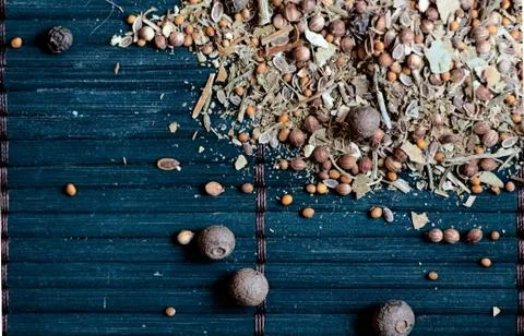 A mixture of several spices. Stock Photos