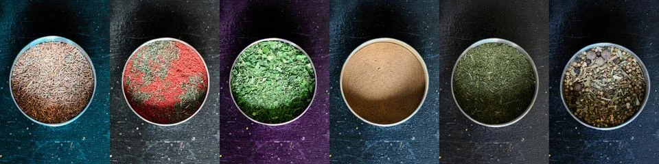 A mixture of several spices. Stock Photos