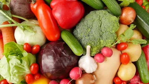 Mixture of vegetables on the table. Stock Footage 233238235