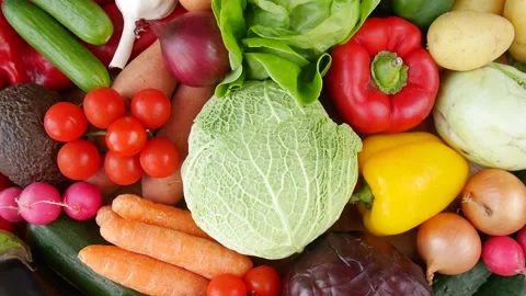Mixture of vegetables on the table. Stock Footage 239887860
