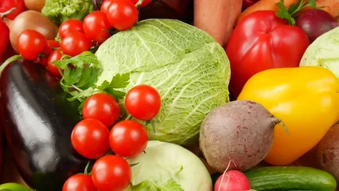 Mixture of vegetables on the table. Stock Footage 239974439