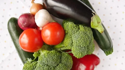 Mixture of vegetables on the table. Stock Footage 248667844