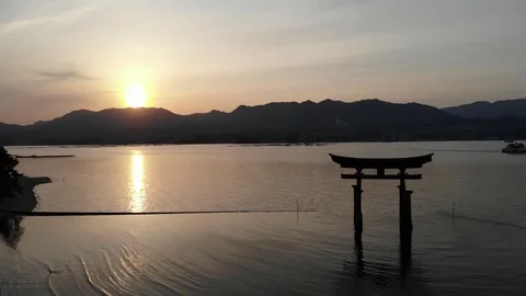 Miyajima island sunset Stock Footage