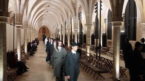 Miyake presents its fall-winter 2026-27 collection at Paris Men's Fashion Week,  Stock Footage 327388376