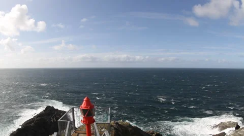 Mizen Head Pennsula and Atlantic Ocean, County Cork, Ireland Stock Footage 35577678