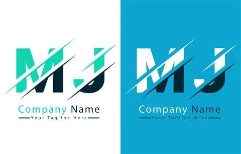 MJ Letter Logo Vector Design Concept Elements Stock Illustration
