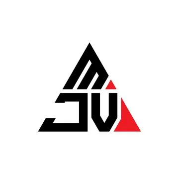 MJV triangle letter logo design with triangle shape. MJV triangle logo desi.. Stock Illustration