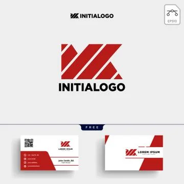 MK INITIAL LOGO TEMPLATE AND BUSINESS CARD Stock Illustration