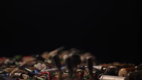 MKELLE Vintage Lab PCB Bakelite Germanium Transistors Glass Diodes Bottom Th Stock Footage 331170929