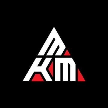 MKM triangle letter logo design with triangle shape. MKM triangle logo desi.. Illustrazione stock