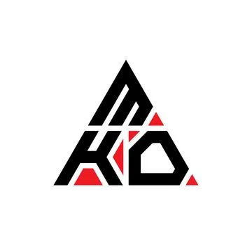 MKO triangle letter logo design with triangle shape. MKO triangle logo desi.. Stock Illustration