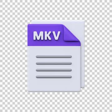 MKV file, format, 3D icon. Illustrazione stock