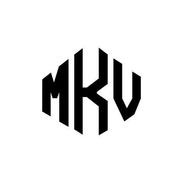 MKV letter logo design with polygon shape. MKV polygon and cube shape logo .. Stock Illustration