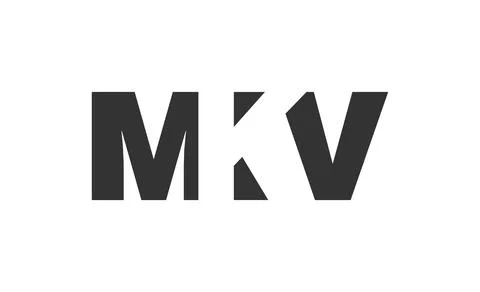 MKV logo design. Initial letter M K V bold font style for tech startups, co.. Stock Illustration