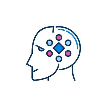 ML and AI Head vector Machine Learning concept colored icon Stock Illustration